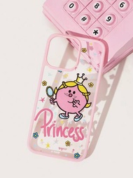 Mr Men Little Miss X SHEIN 粉色邊框透明手機殼,適用於 Iphone 11、iphone 12 Pro Max、iphone 13 Pro Max、iphone Xr 手機殼