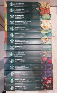 $110／4盒,$200/8盒。咖啡膠囊starbucks，Carraro 1927 Intenso，KIMBO Barista Espresso Napoli，Lavazza Qualità Oro