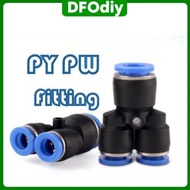 DFOdiy PY PW Pneumatic Fitting Y Shaped 4mm 6mm 8mm 10mm 12mm 14mm Hose Fittings Pipe Quick Connecto
