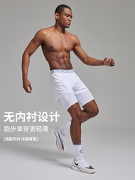 OMG PRO กางเกงออกกำลังกายอย่างมืออาชีพไนลอนผู้ชายสามกางเกงขาสามส่วน,กางเกงสามส่วนแห้งเร็วสำหรับใส่วิ