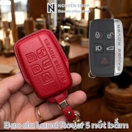 Land Rover LAN-D5 Leather Car Key Case Old Model Evoque, Sport 2011-2018 5-Button Leather Cover Genu