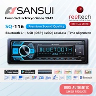 Sansui SQ-116 Bluetooth 5.1 DSP USB Aux-in Lossless MP3 EQ | Player Kereta | Car Radio | Single Din 