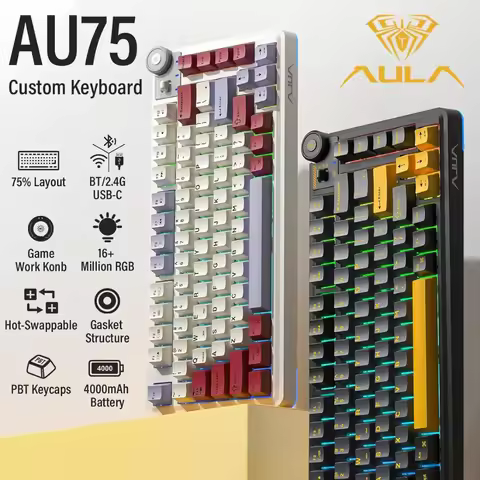 AULA AU75 Tri-Mode Wireless Gasket Mounted Mechanical Keyboard