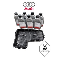( 100% FEBI ) AUDI A4 A5 A6 B9 S4 S5 Q5 B9 TRANSMISSION FILTER OIL PAN WITH DCTF OIL ATF FLUID SET (