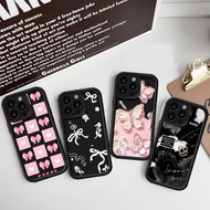 For Redmi 14C 13 A3 13C 12C 10C Note13 12 Pro 10A 9C Black and white ribbon Soft Cover