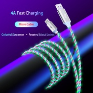 5A Fast Charging Cable LED Luminous Glow Flowing USB Cable Colorful Streamer Data Cable MicroUSB/Typ