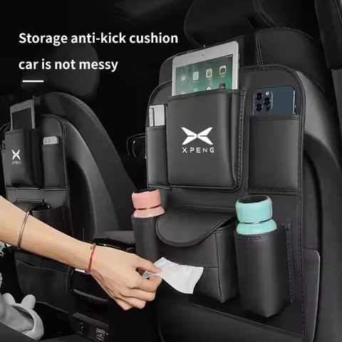 For XPENG P5 P7 G3 G9 N5 F30 H93 BETA Car Leather Seat Organizer Seat Back Storage Bag Rear Anti-wea
