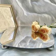 1pc Acrylic Tray, Black Mirror Reflection Asymmetrical Minimalist Aromatherapy Fragrance Photo Shoot