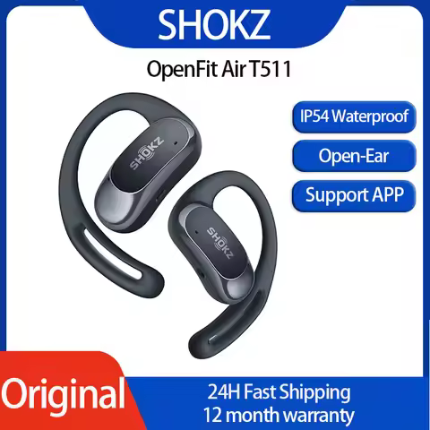 Original Shokz OpenFit Air T511 Wireless Bluetooth Earphone Open Ear IP54 Waterproof Earhooks Sports