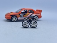 Z115 - Hotwheels Tayar Getah Rubber Wheels 1/64 BBS Chrome 10mm JDM Long Axle For Subaru, Skyline , 