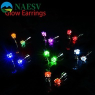 NAESV Glow Earrings Dazzling Earring Personality Bar Trinket DJ Dance Party Men Earrings LED Luminou