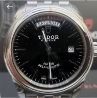 ((平靚正抵玩真品)) 39mm大裝.靚黑面.TUDOR-56000 GLAMOUR DAY+DATE 全鋼全自動星期日曆((不議價,No Bargain))有興趣朋友懇請要仔細看看描述全文(按rea