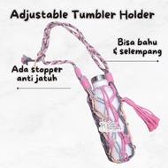 | ADJUSTABLE Tumbler Holder Macrame | Tumbler Strap | Macrame Tumbler Holder | Strap Corkcicle | Str