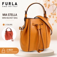 Furla Women's Mia Stella Mini Bucket Bag - 2Way Leather Handbag & Crossbody (Tangerine)