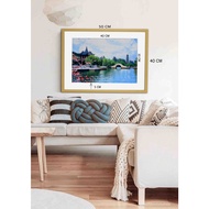 12R (30X40 cm) Matt Board 5cm Minimalist White Black/Ligna