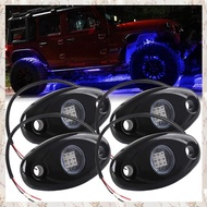 (XCRM) 4Pcs 9LED Super Bright Rock Light Kit LED Waterproof LED Neon Underglow Light for Off Road Tr