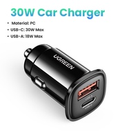 UGREEN Car Charger PD30W for iPhone 14 pro max iPhone 15 pro max Samsung S24 Ultra Huawei SCP 22.5W