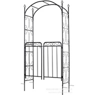M-8/ Wrought Iron Arch Lattice Courtyard Arch with Door Clematis Chinese Rose Climbing Frame Outdoor Climbing Frame Clim