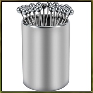 20PCS Metal Cocktail Picks with Holder Kit, Stainless Steel Cocktail Picks, Reusable Cocktail Skewer