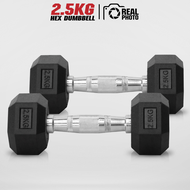ดัมเบล หกเหลี่ยม HEX หุ้มยาง ขนาด 2.5-10KG x 2 ชิ้น (DBHEX)