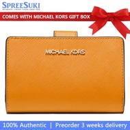 Michael Kors Wallet In Box Medium Wallet Jet Set Travel Zip Coin Wallet Pop Orange 35F7GTVF2L