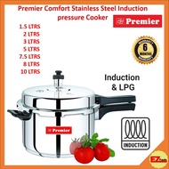 Premier Comfort Induction LPG Stainless Steel Sandwich Bottom Pressure Cooker - 1.5L, 2L, 3L, 5L, 7.