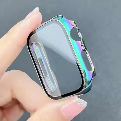 Screen Protector Case For Apple Watch 8 7 45mm 41mm Tempered Glass Plating Cover iWatch Series 6 5 4