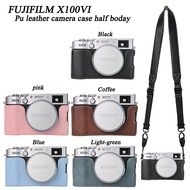 Pu Leather Camera Case Half Body For Fujifilm X100VI X100 VI  X100 Mark VI