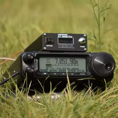 ANTUNER AT100M Pro 1.8mhz-30mhz 100W Antenna Tuner Support Morse Code Exerciser Standing Wave Meter 