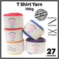 100g T Shirt Polyester Cotton Yarn Ball Cake Multicolored Crochet Knitting Benang Kait Soft Fluffy Polyester Yarn