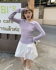 Vanilla sky: Minnie mint เสื้อไหมพรมแขนยาว