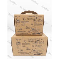 [SG Seller] Cake Box with Base / Baking Packaging Box Brown Bear 6 Inch  8 Inch