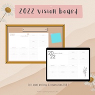 digital template 2022 vision board printable editable