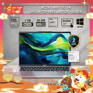 Acer Swift Go 14 SFG14-73T-98EX Laptop (CU9-185H 5.10GHz,1TB PCIe SSD,32GB D5,Intel Arc,14" WUXGA To