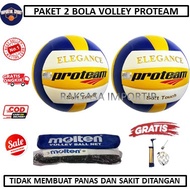 2 bola volly/voli Proteam Elegance dan 1 net volly/voli mOLTEN - paket banyak dan siap main - bola s