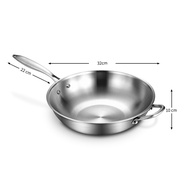 Konco 400 stainless steel Pan Gas and induction Cookware Non-stick Wok kitchen Cookware