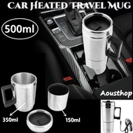 12V 350ml + 150ml Auto Car Heating Cup with Handle, Stainless Steel