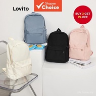 Women Preppy Backpack Plain Colorblock Double Shoulder Strap Multi-pocketed Backpacks L41BA05 (White