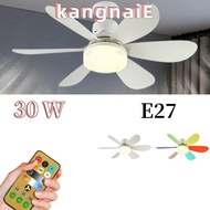 KANGNAI Ceiling Fan Light, 30W Dimmable LED Fan Lamp, Modern Wireless E27 Cooler Remote Control Fan Light Living Room