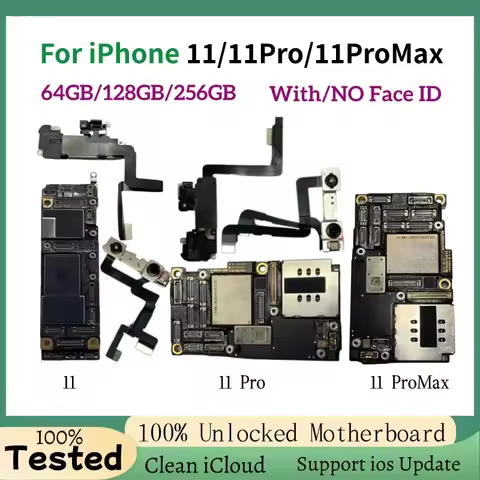 Unlocked For iPhone 11 Pro Max motherboard with Face ID iOS Update Compatible For iphone 11 Logic Bo