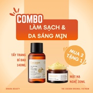[COMBO SẠCH DA SÁNG MỊN]  Tẩy Trang Bí Đao Cocoon 140ml & Mask Nghệ Cocoon 30ml