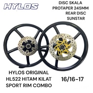 Y15ZR ORIGINAL HYLOS Y15ZR SP522 SPORT RIM COMBO SET 16/16-17 HITAM KILAT