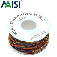 MAISI One Roll 8 Colors 30AWG Wire Wrapping Wire, Tinned Copper Solid, PVC insulation