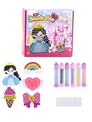 Handmade Set Beads Pen DIY Girls Toys Creative Production Sticker Princess Rainbow Bow Girl Gifts To