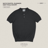 TWENTYSECOND เสื้อโปโลแขนสั้น ผ้า Knit รุ่น Nico Knit Polo - เทา / Grey