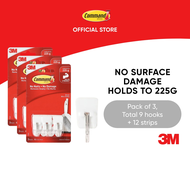 3M™ Command™ Small Wire Hooks 17067 No Surface Damage Holds up to 225g 3 pcs/pack For general purpose