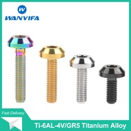 Wanyifa Titanium Bolt M6 X 12 15 20 25 30 35mm Umbrella Head Truss Hex Screw for Bicycle Accessories Bike Parts Cycling Fasteners