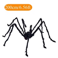 Halloween Plush Spider 30-200cm Outdoor Giant Spider Decor Chamber Prank Black Spider Horror Hallowe