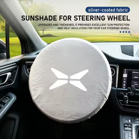 Car Steering Wheel Sun Shade Cover Silver Anti-Heat Sunscreen Cover For Xiaopeng Xpeng N5 P5 P7 P7i 