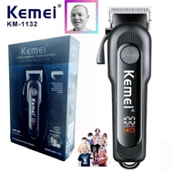 แบตตาเลี่ยน KEMEI KM-1132 ปัตตาเลี่ยนตัดผมไฟฟ้าไร้สาย พร้อมที่รองหวี 4 ชิ้น